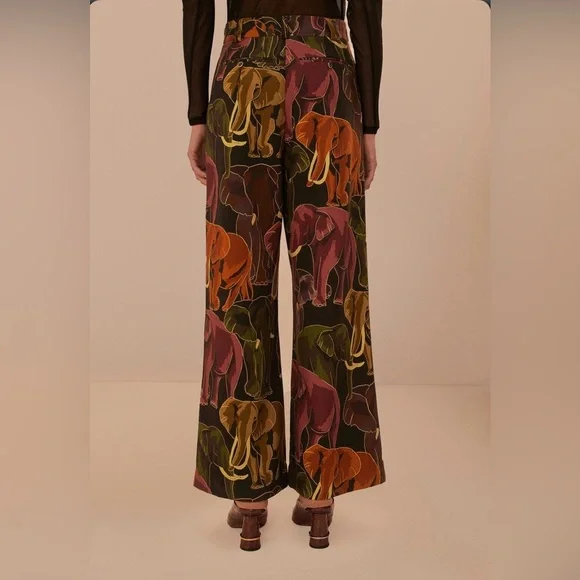 Farm Rio Brown Elephants Pants